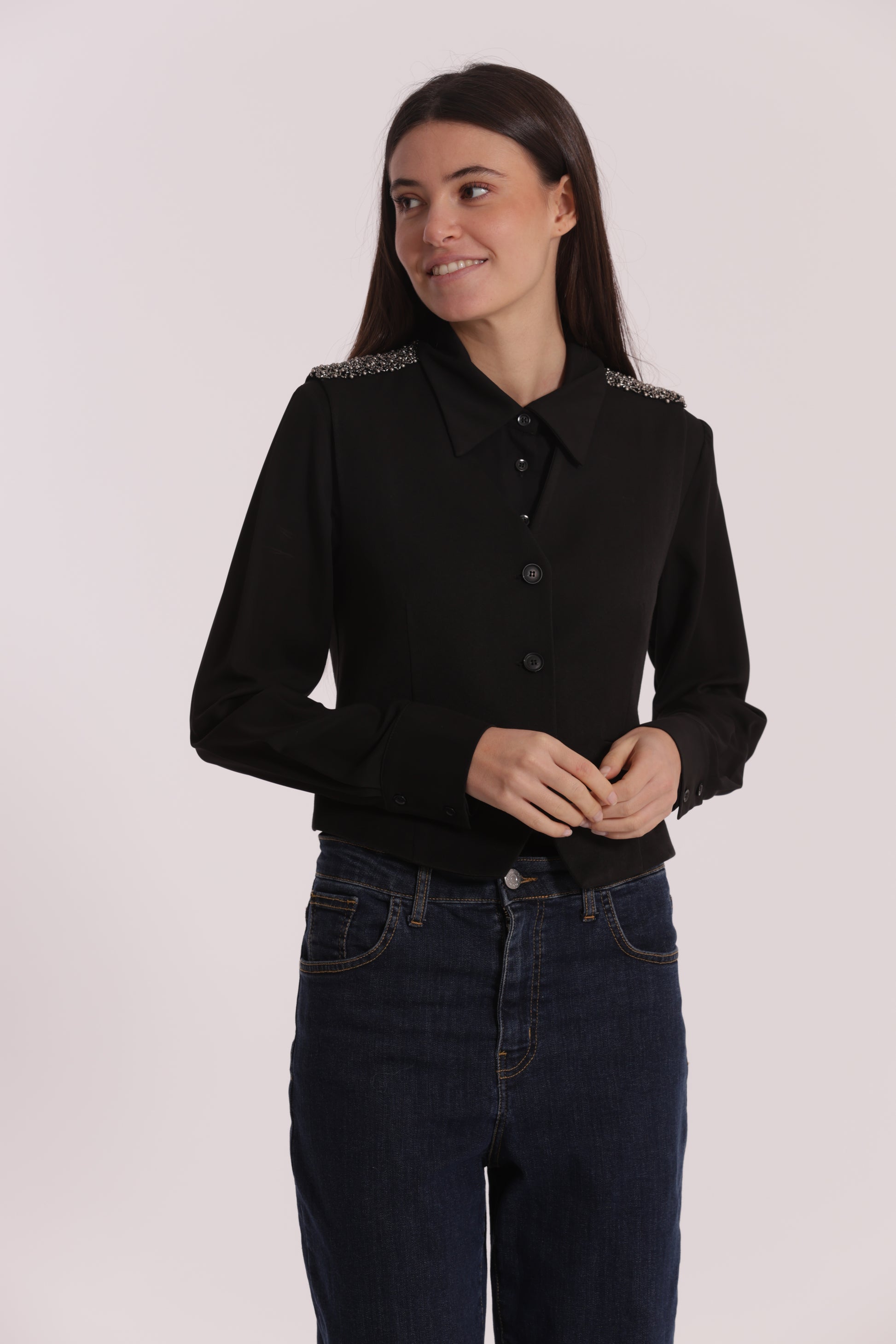 GILET CON PASSAMANERIA RICAMATA