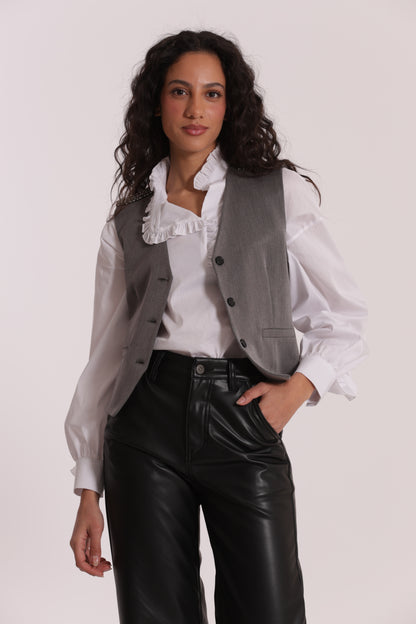 GILET CON PASSAMANERIA RICAMATA