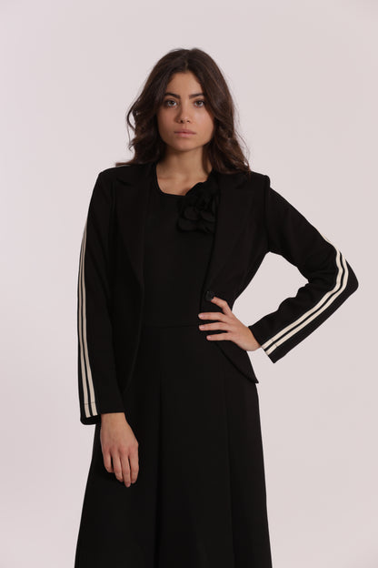 GIACCA CORTA IN NEOPRENE CON PASSAMANERIA