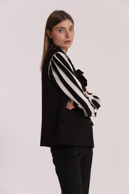 GILET OVER IN NEOPRENE CON FIORE