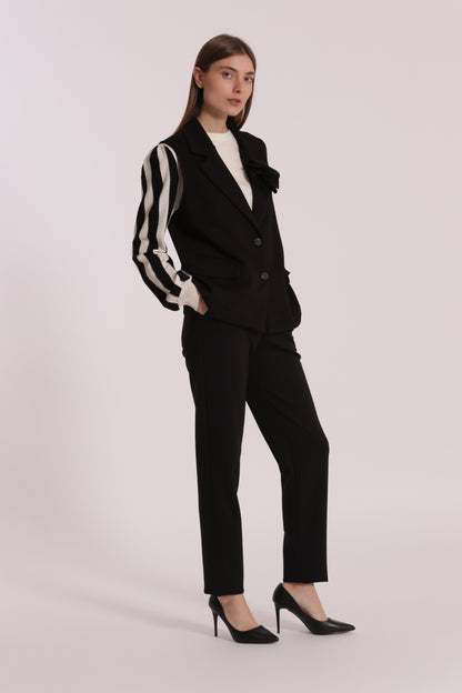 GILET OVER IN NEOPRENE CON FIORE