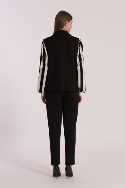 GILET OVER IN NEOPRENE CON FIORE