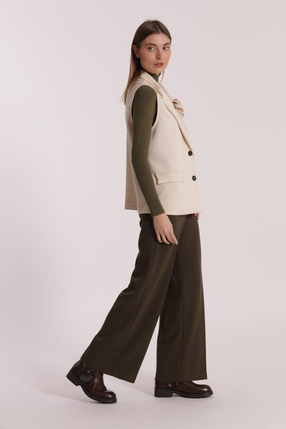 GILET OVER IN NEOPRENE CON FIORE