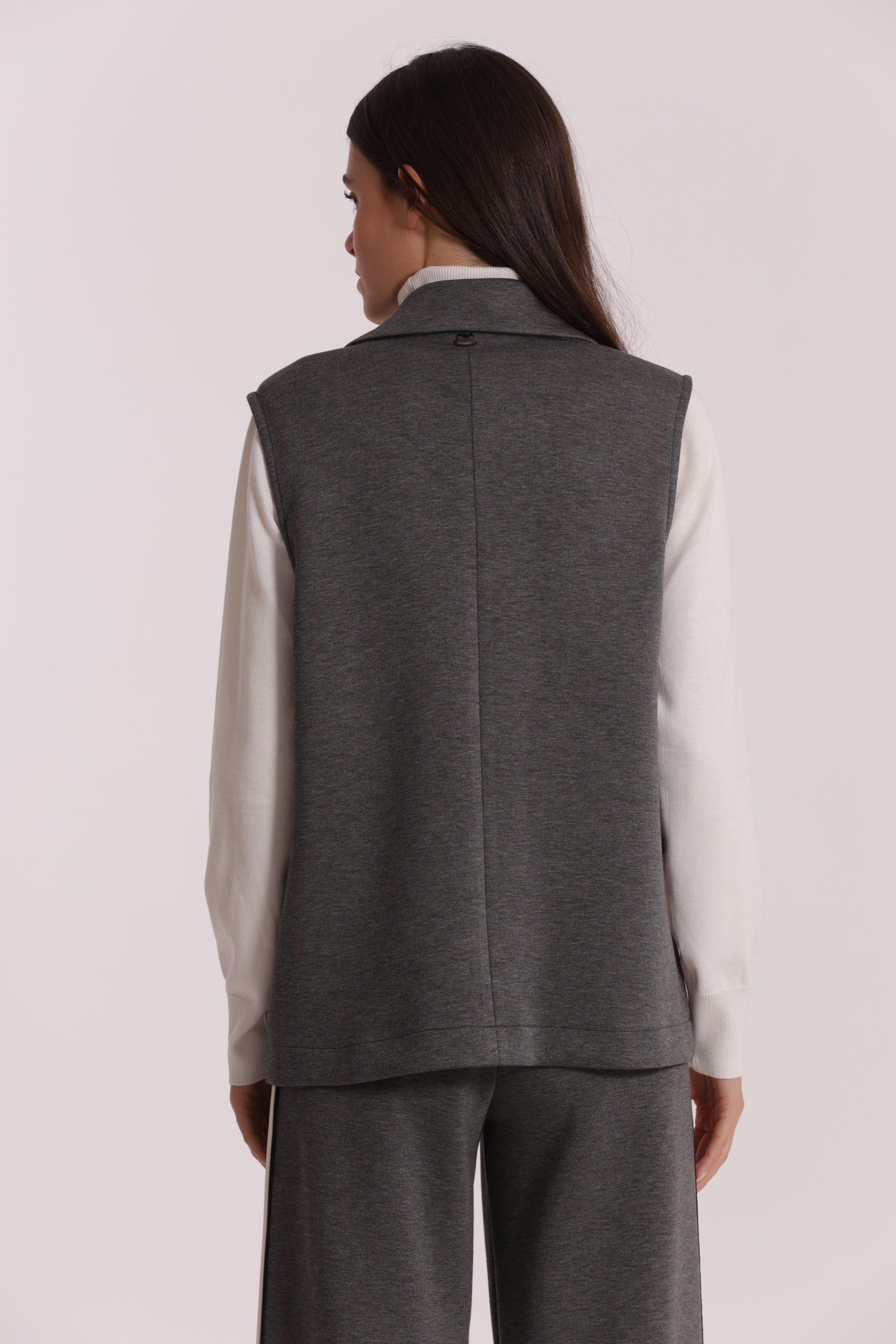 GILET OVER IN NEOPRENE CON FIORE