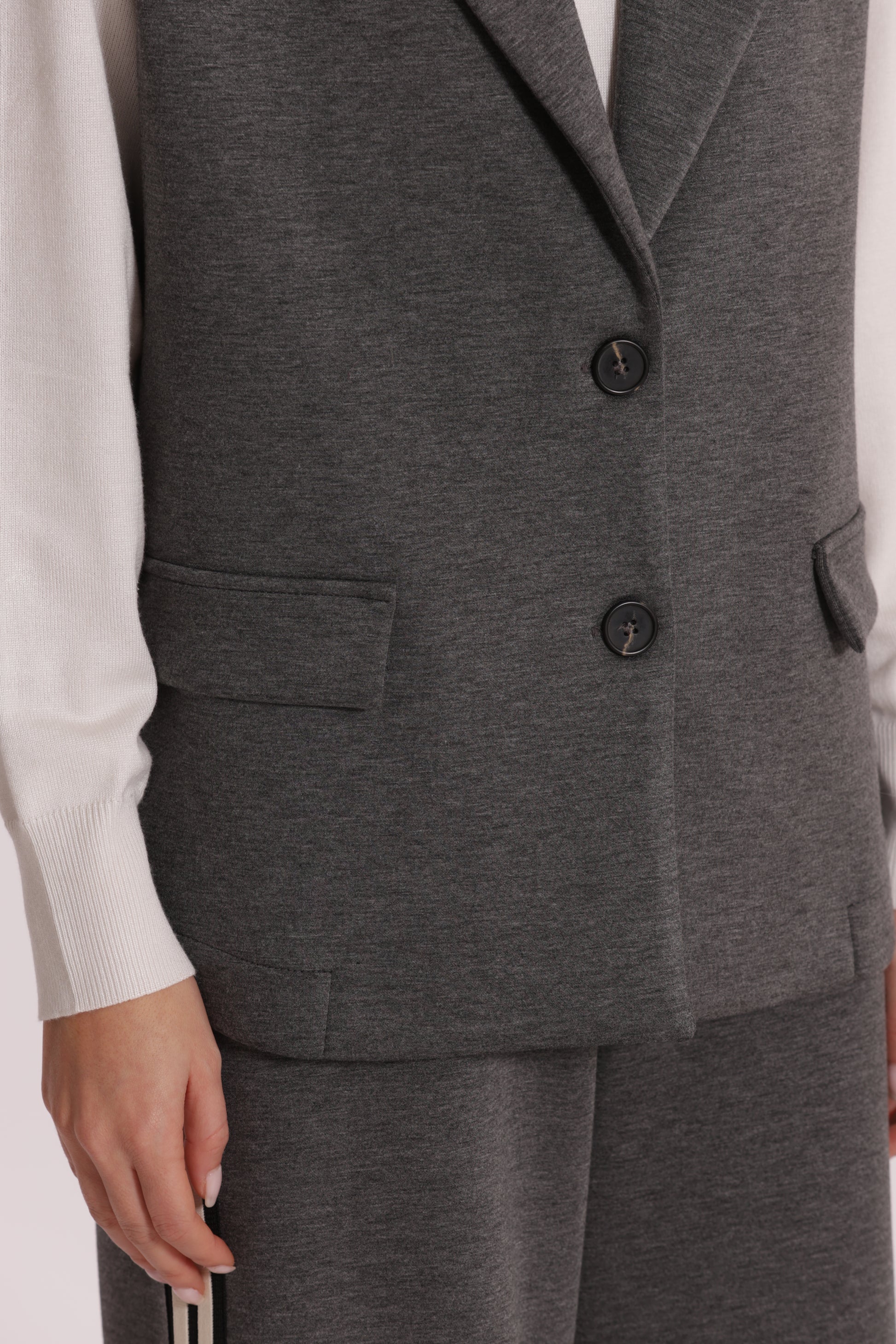 GILET OVER IN NEOPRENE CON FIORE