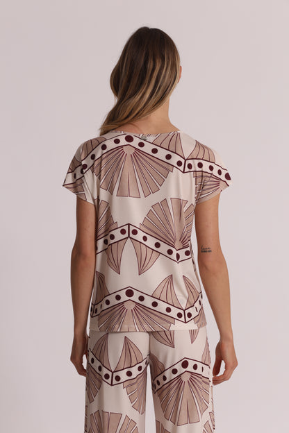 BLUSA A MANICHE CORTE IN ITY IN FANTASIA