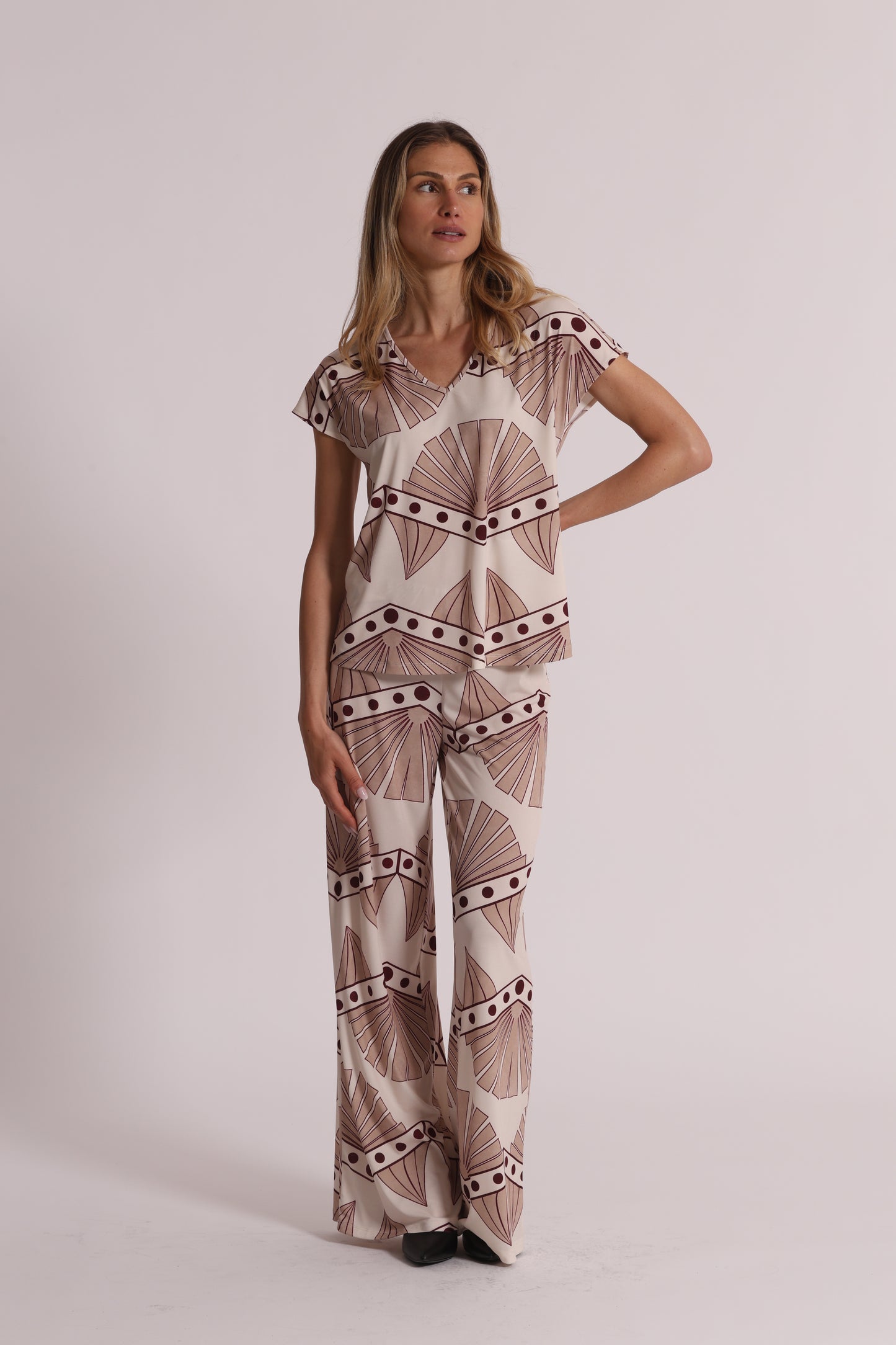 BLUSA A MANICHE CORTE IN ITY IN FANTASIA