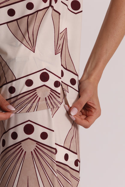 BLUSA A MANICHE CORTE IN ITY IN FANTASIA