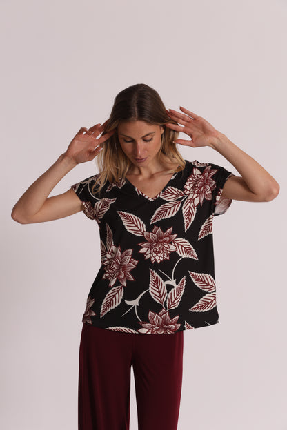 BLUSA A MANICHE CORTE IN ITY IN FANTASIA