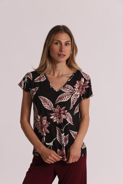 BLUSA A MANICHE CORTE IN ITY IN FANTASIA