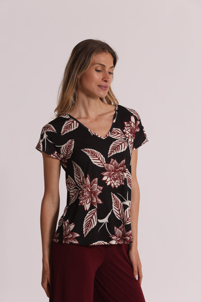 BLUSA A MANICHE CORTE IN ITY IN FANTASIA