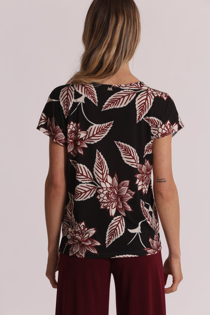 BLUSA A MANICHE CORTE IN ITY IN FANTASIA