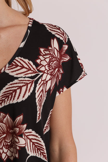 BLUSA A MANICHE CORTE IN ITY IN FANTASIA