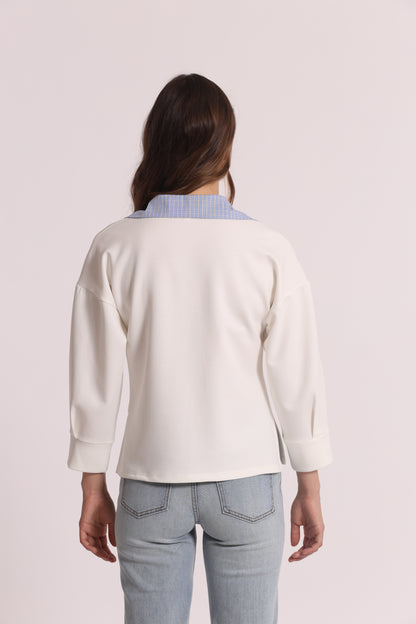 FELPA CROPPED CON DETTAGLI GIOIELLO