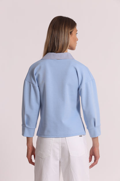 FELPA CROPPED CON DETTAGLI GIOIELLO