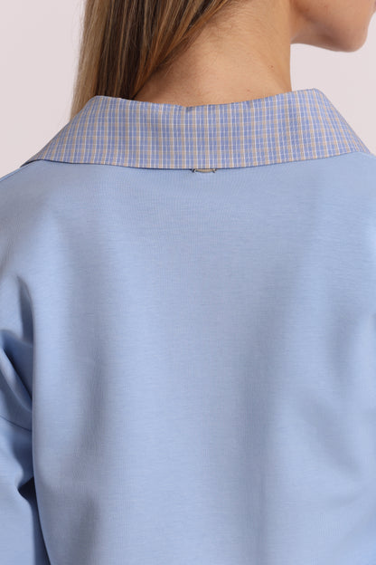 FELPA CROPPED CON DETTAGLI GIOIELLO