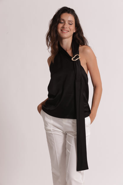 TOP IN RASO DETTAGLIO GIOIELLO