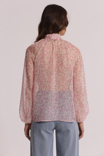 BLUSA ANIMALIER CON FIOCCO