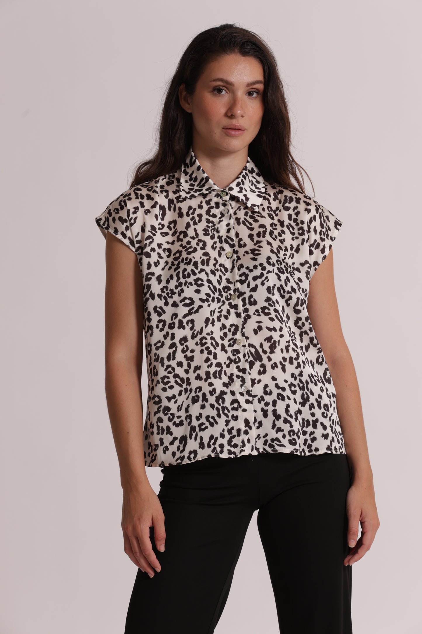 CAMICIA MANICHE CORTE ANIMALIER