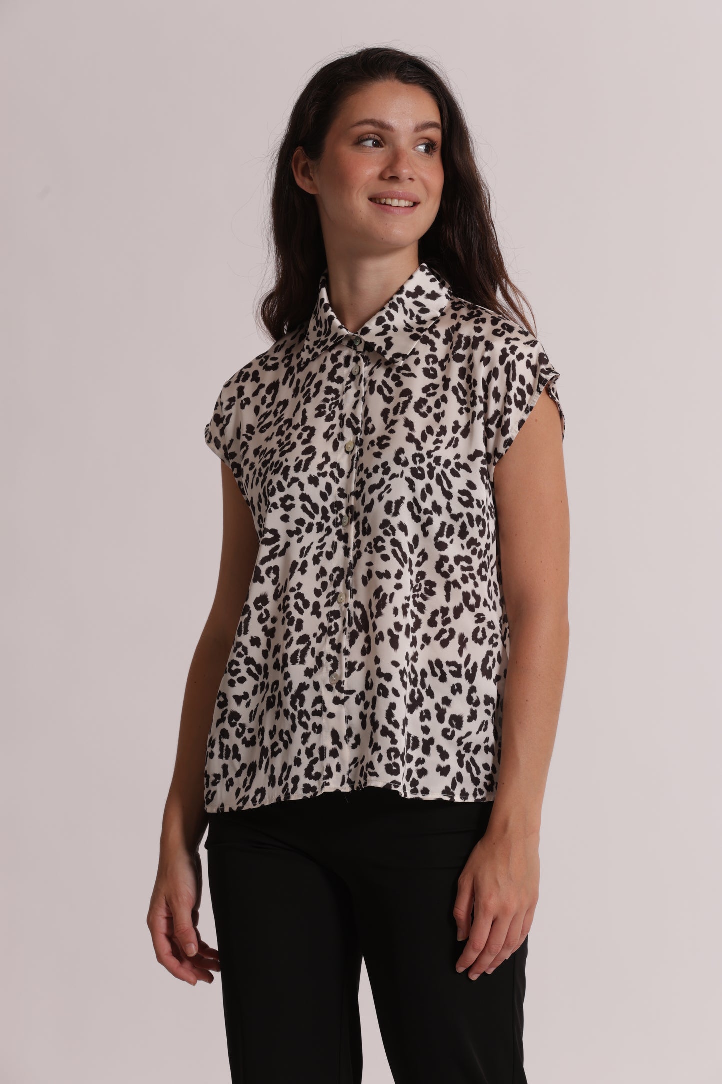 CAMICIA MANICHE CORTE ANIMALIER