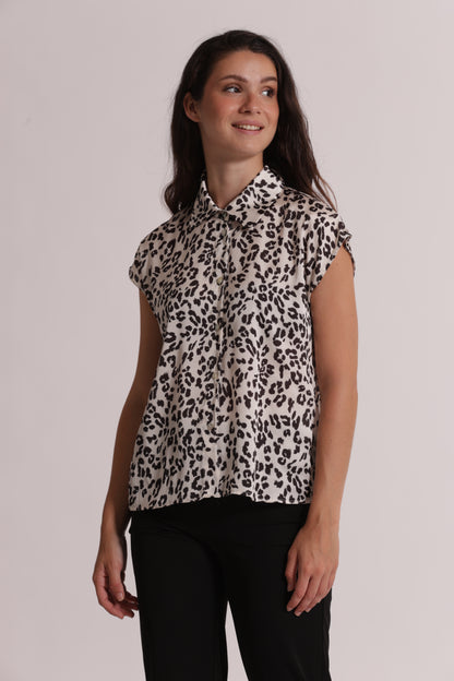 CAMICIA MANICHE CORTE ANIMALIER