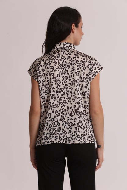CAMICIA MANICHE CORTE ANIMALIER