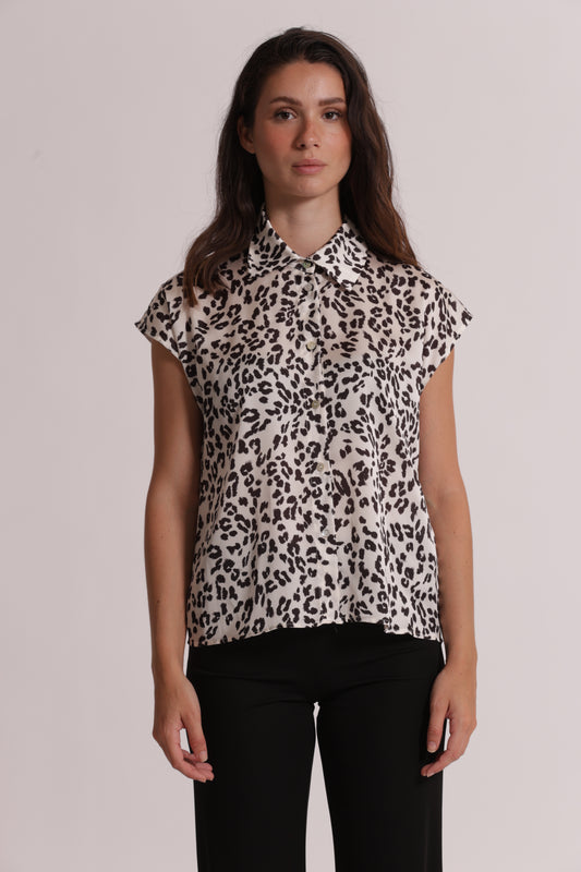 CAMICIA MANICHE CORTE ANIMALIER