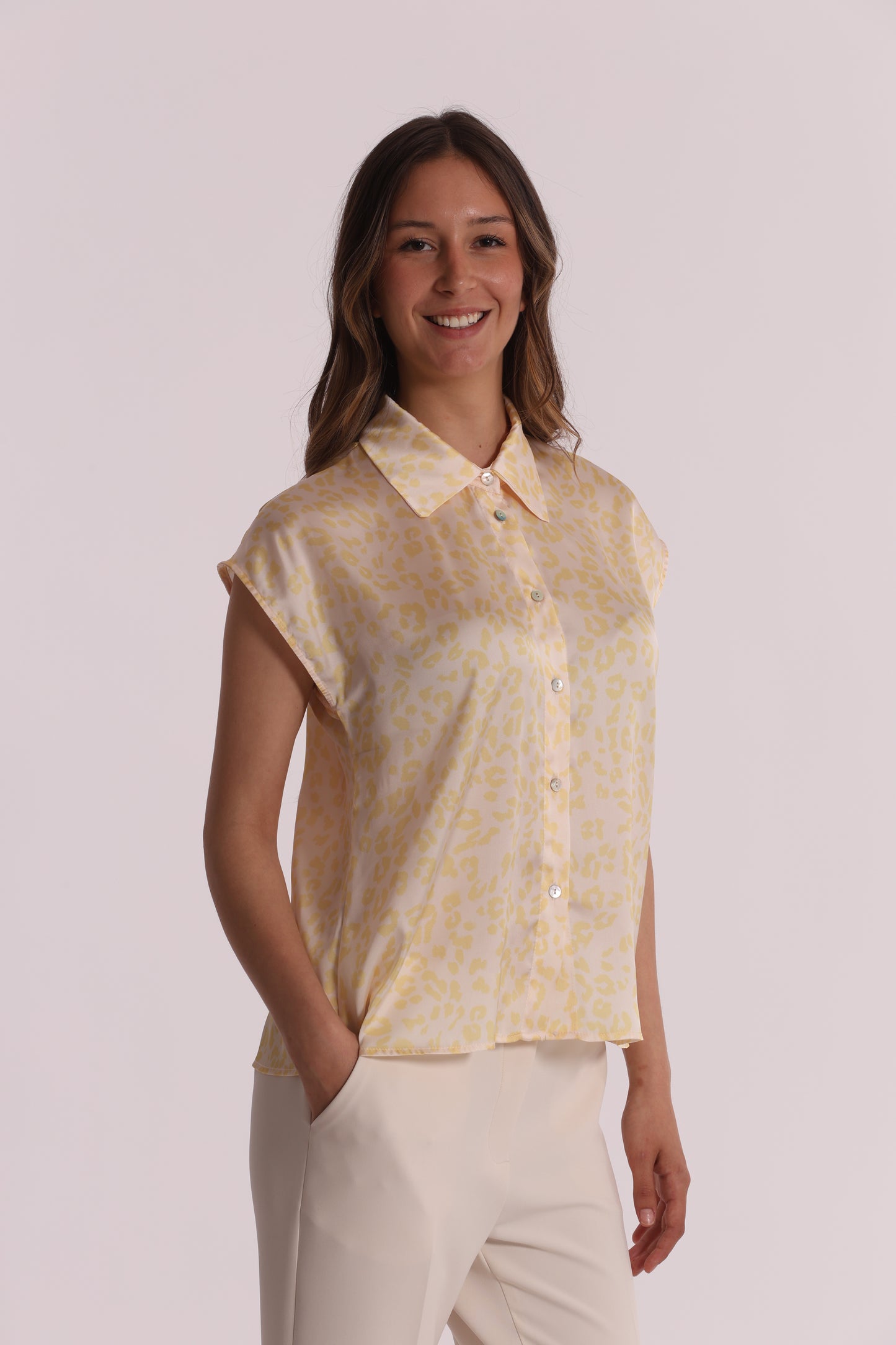 CAMICIA MANICHE CORTE ANIMALIER