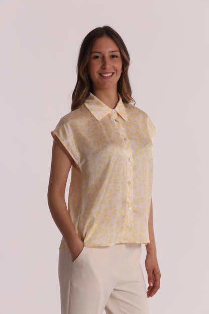 CAMICIA MANICHE CORTE ANIMALIER