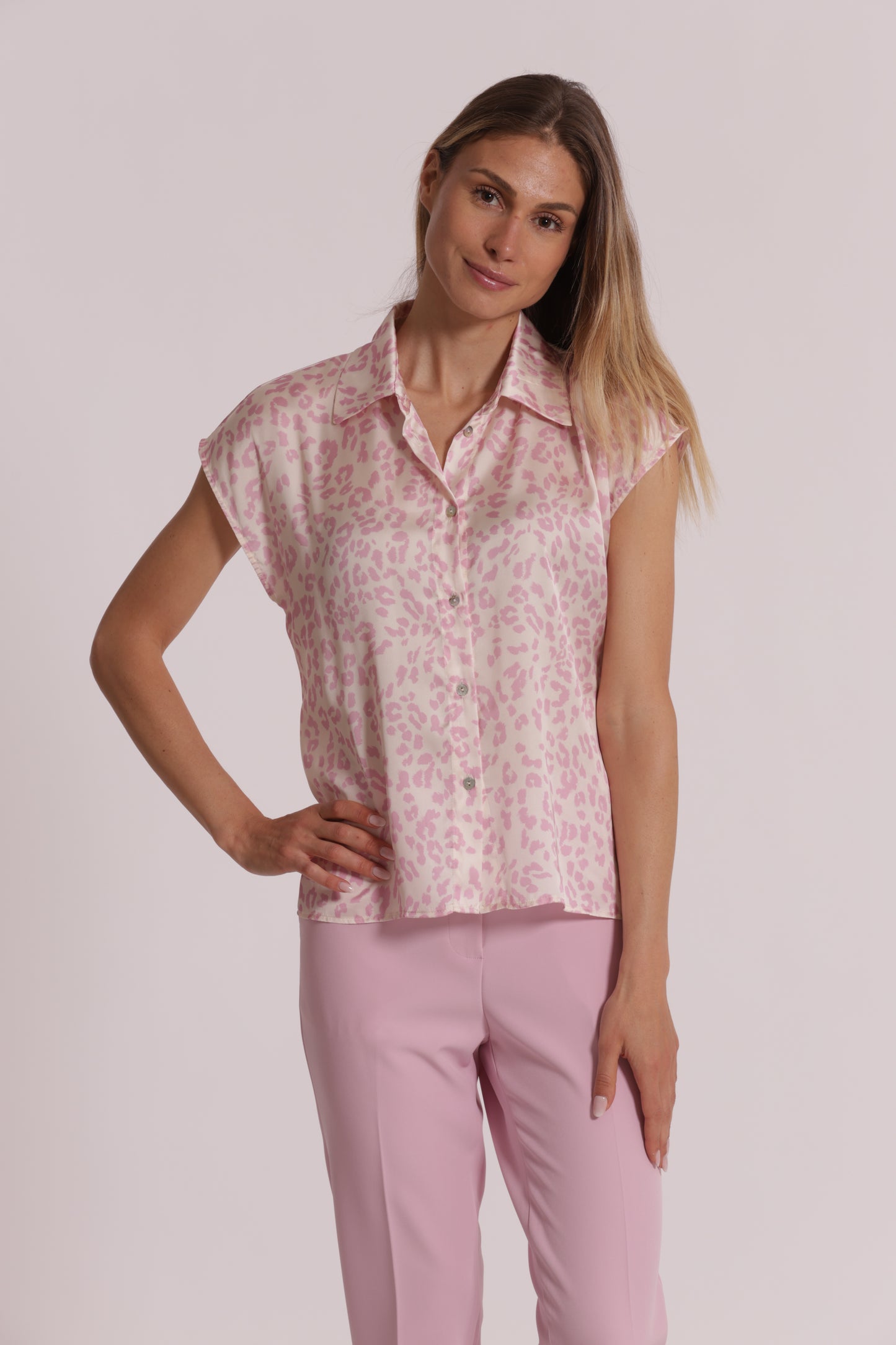 CAMICIA MANICHE CORTE ANIMALIER