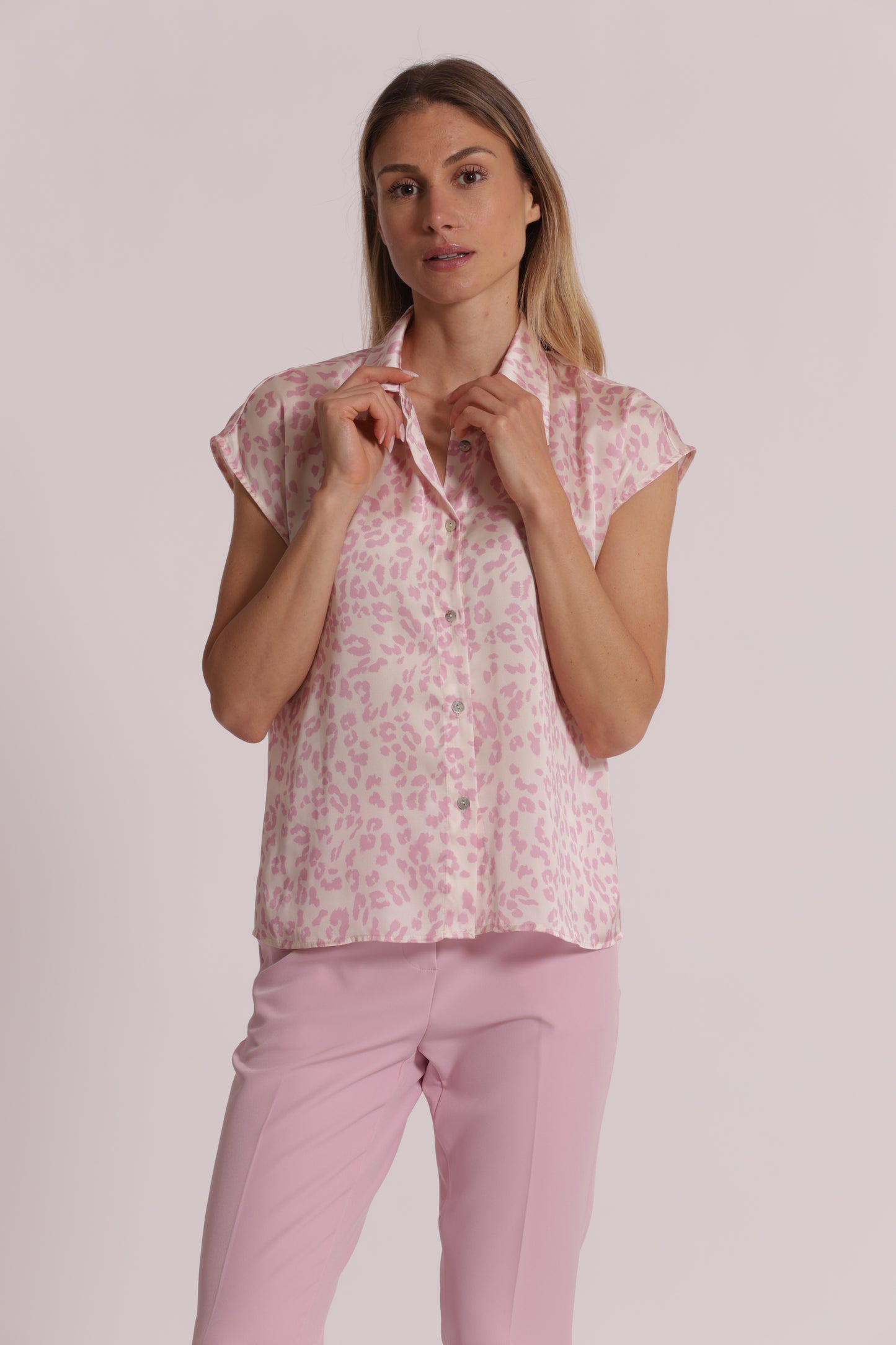 CAMICIA MANICHE CORTE ANIMALIER