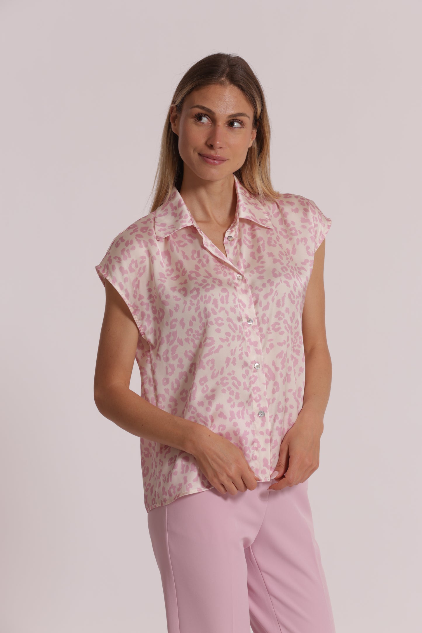 CAMICIA MANICHE CORTE ANIMALIER