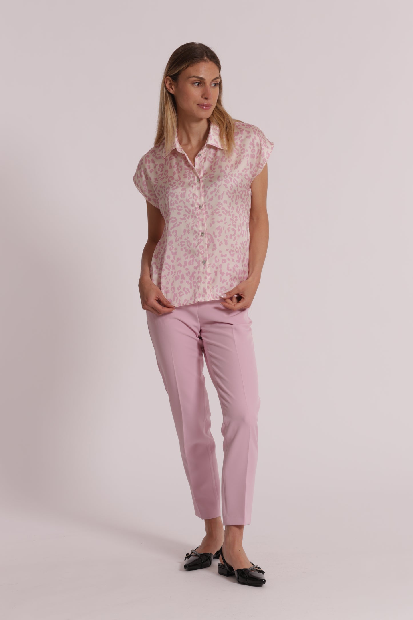 CAMICIA MANICHE CORTE ANIMALIER