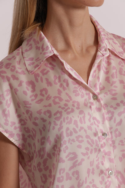 CAMICIA MANICHE CORTE ANIMALIER