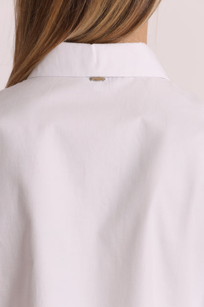 CAMICIA CROPPED OXFORD CON TASCHE