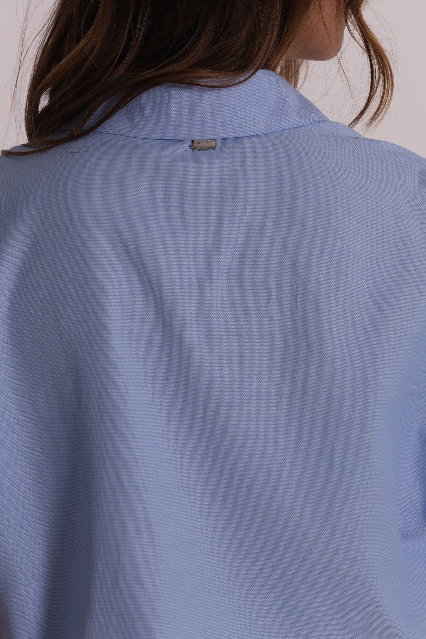 CAMICIA CROPPED OXFORD CON TASCHE