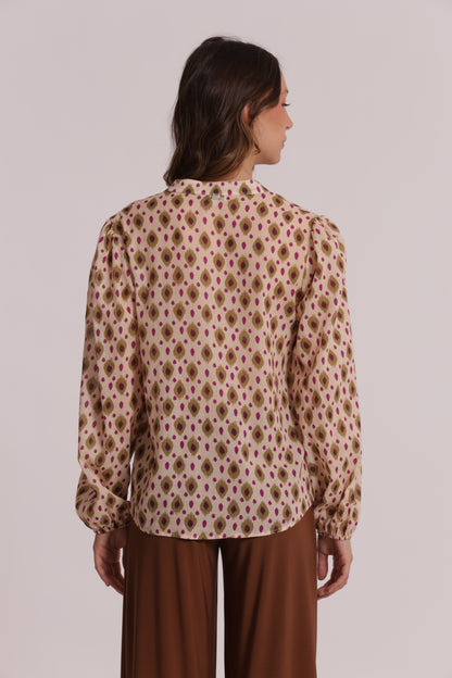 BLUSA A MANICHE LUNGHE FANTASIA ROMBI