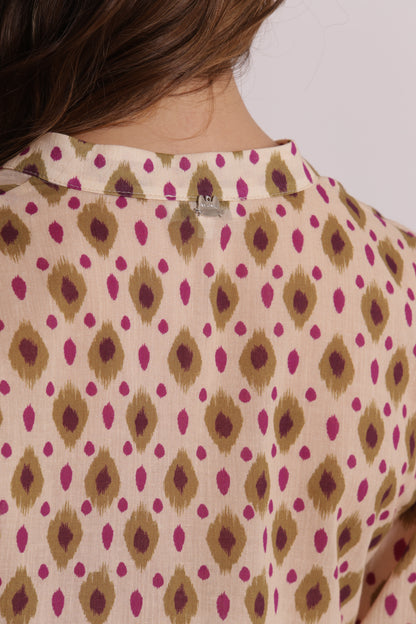 BLUSA A MANICHE LUNGHE FANTASIA ROMBI