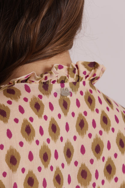 BLUSA A MANICHE CORTE FANTASIA ROMBI