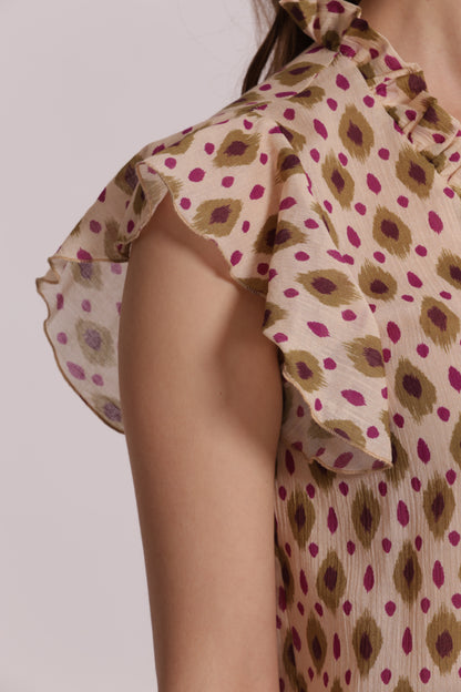 BLUSA A MANICHE CORTE FANTASIA ROMBI