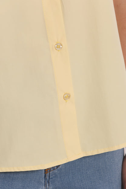 CAMICIA A MANICHE CORTE CON MANICHE VOULANT