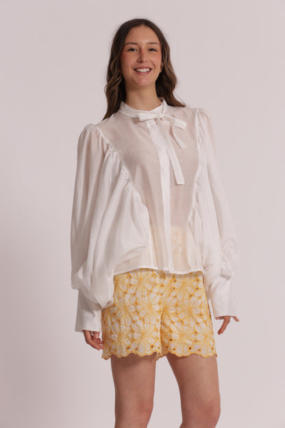 BLUSA A MANICHE LUNGHE EFFETTO CHIFFON