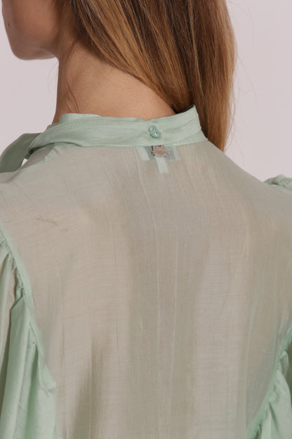 BLUSA A MANICHE LUNGHE EFFETTO CHIFFON