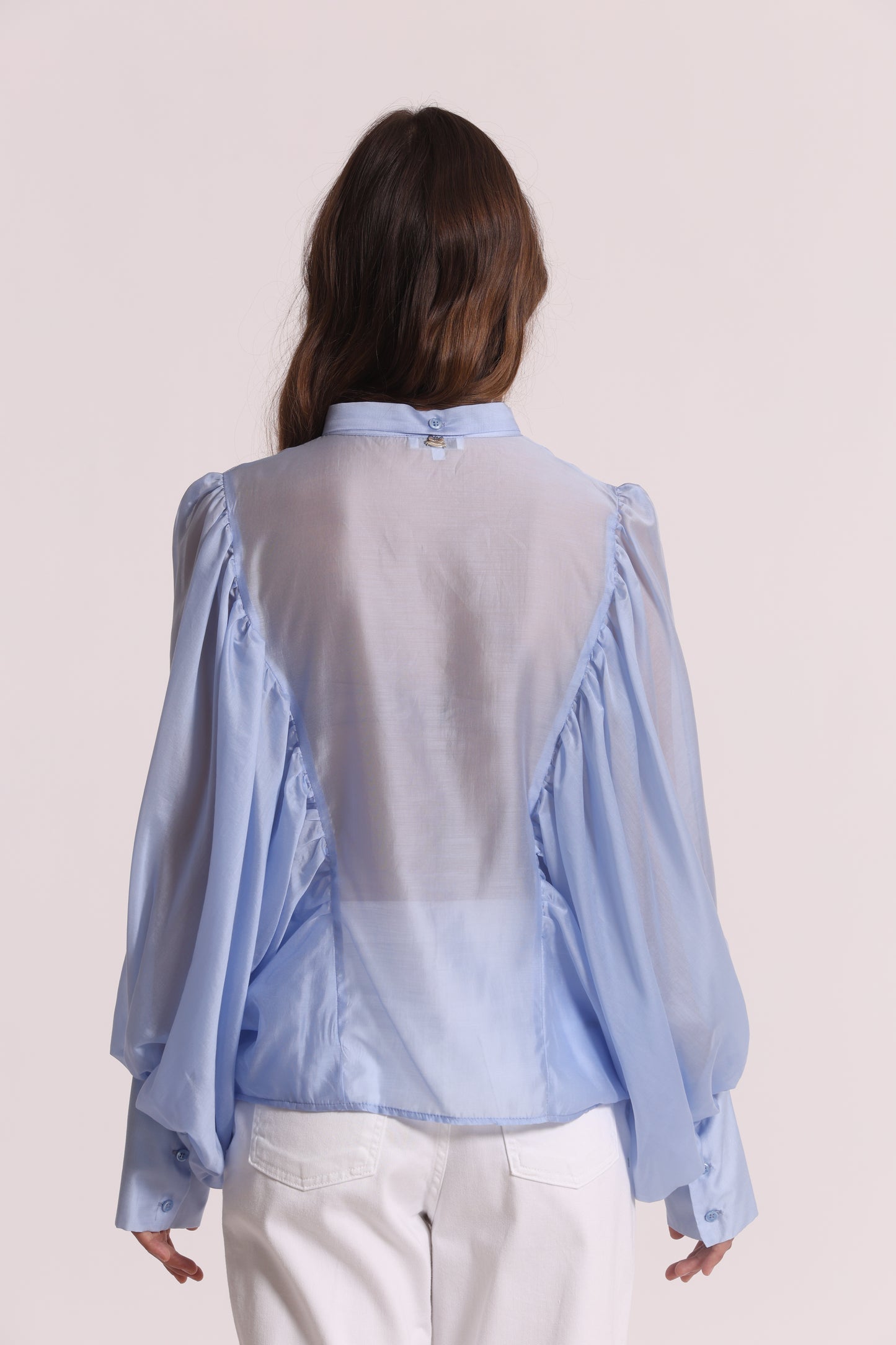 BLUSA A MANICHE LUNGHE EFFETTO CHIFFON