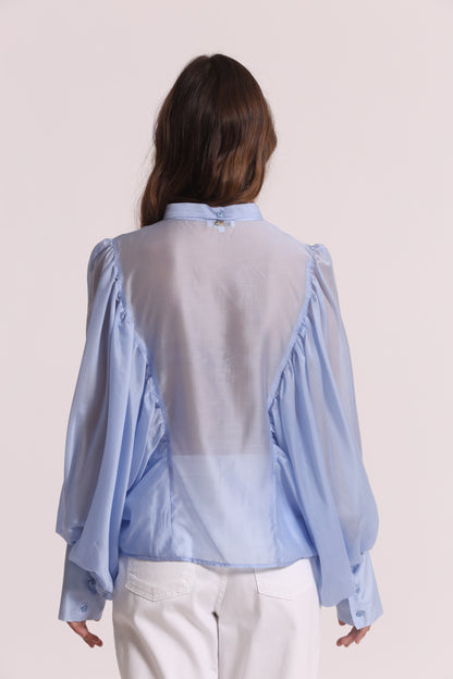 BLUSA A MANICHE LUNGHE EFFETTO CHIFFON