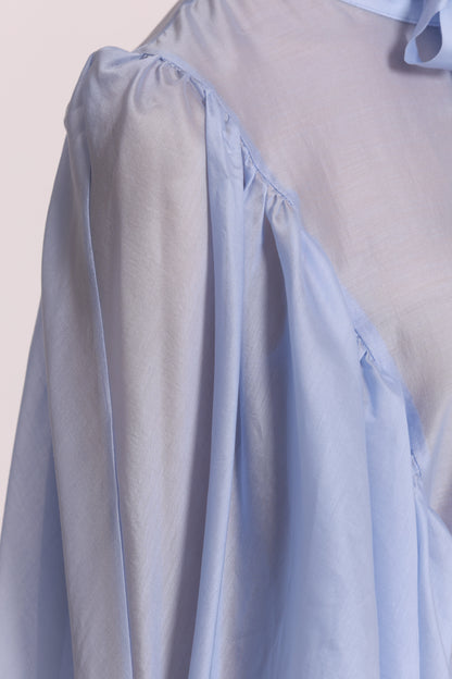 BLUSA A MANICHE LUNGHE EFFETTO CHIFFON