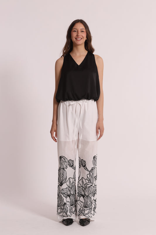 PANTALONE LUNGO CON RICAMO