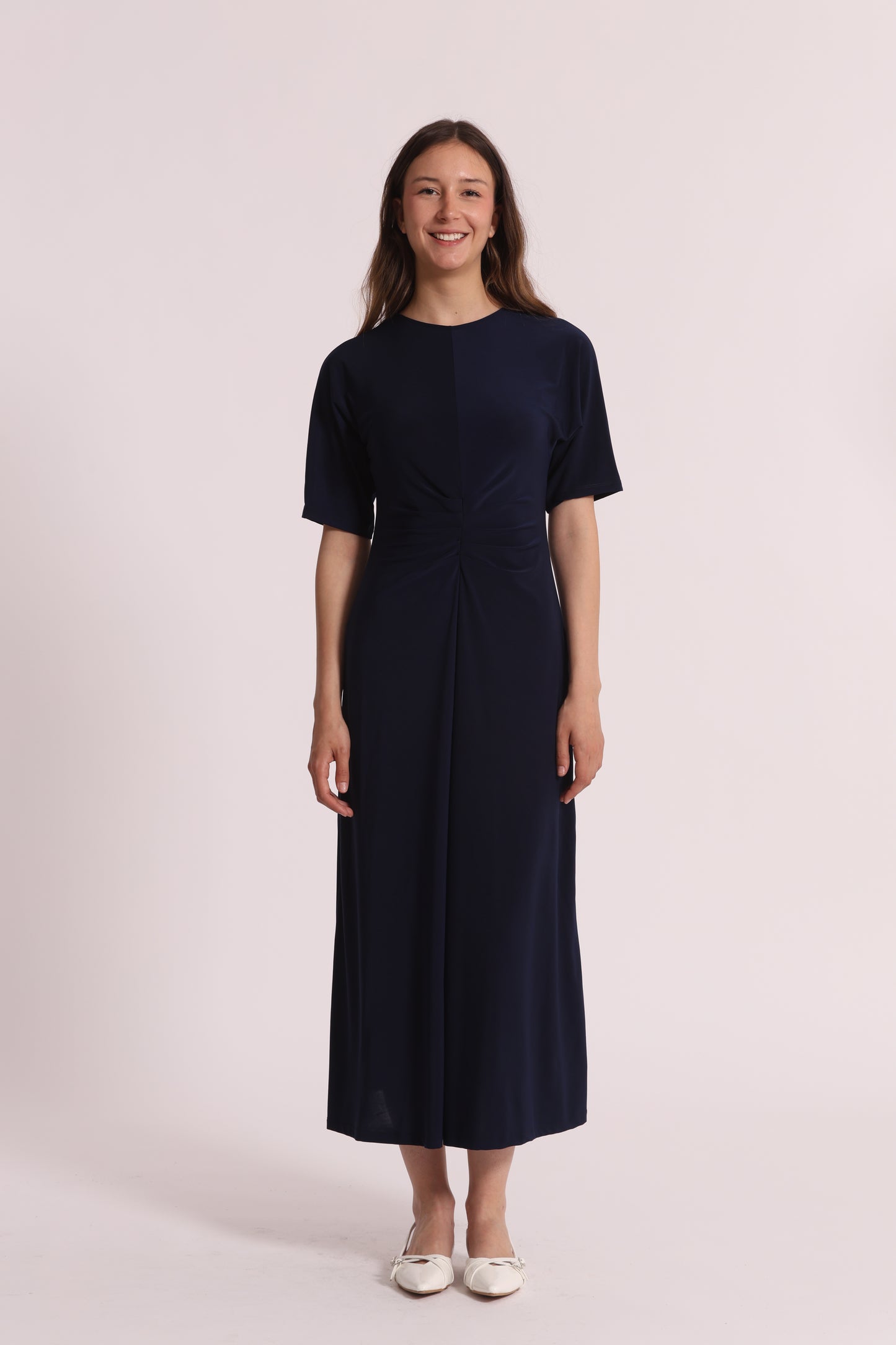 ABITO LUNGO CON MANICHE A TRE QUARTI