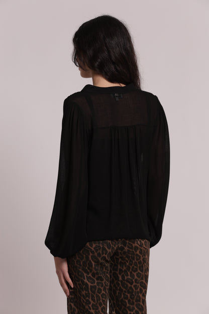 BLUSA CON SCOLLO A V IN GARZA DI VISCOSA