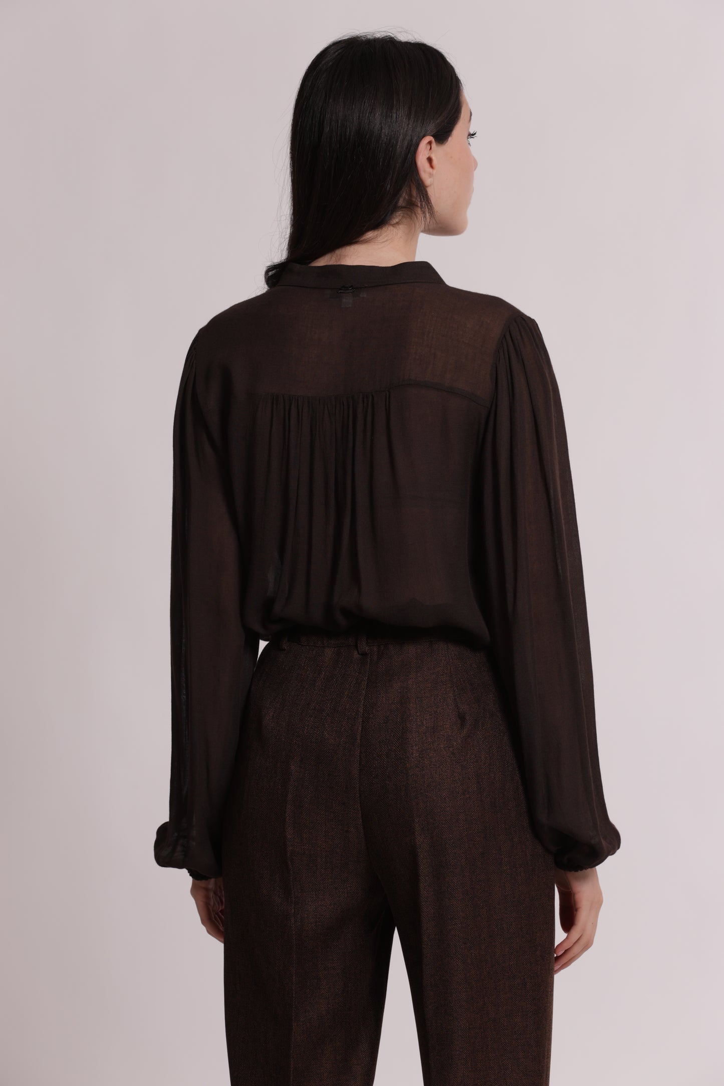 BLUSA CON SCOLLO A V IN GARZA DI VISCOSA